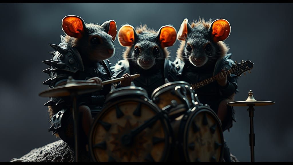 Armored Mice Drumming in a Cinematic Style
