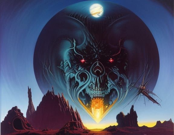 Vibrant Cosmic Horror Scene in Comic Book Style