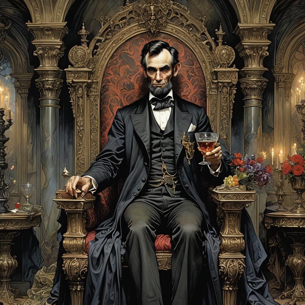 Vampire Lincoln in Ornate Throne Room