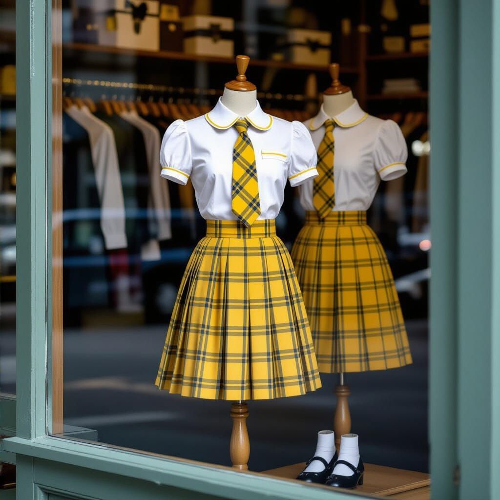 Adult School Uniform Displayed in Tailor's Window