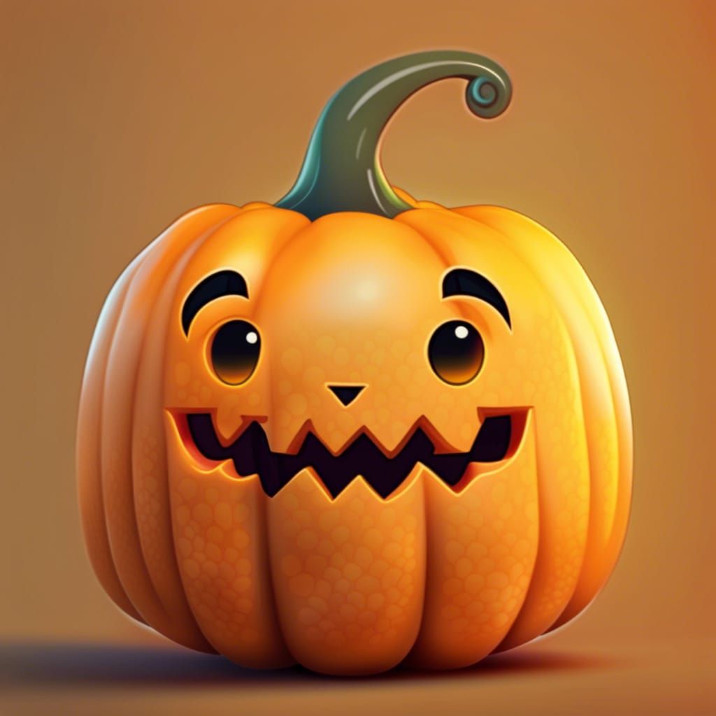 Kawaii Halloween Character: A Cute Pumpkin