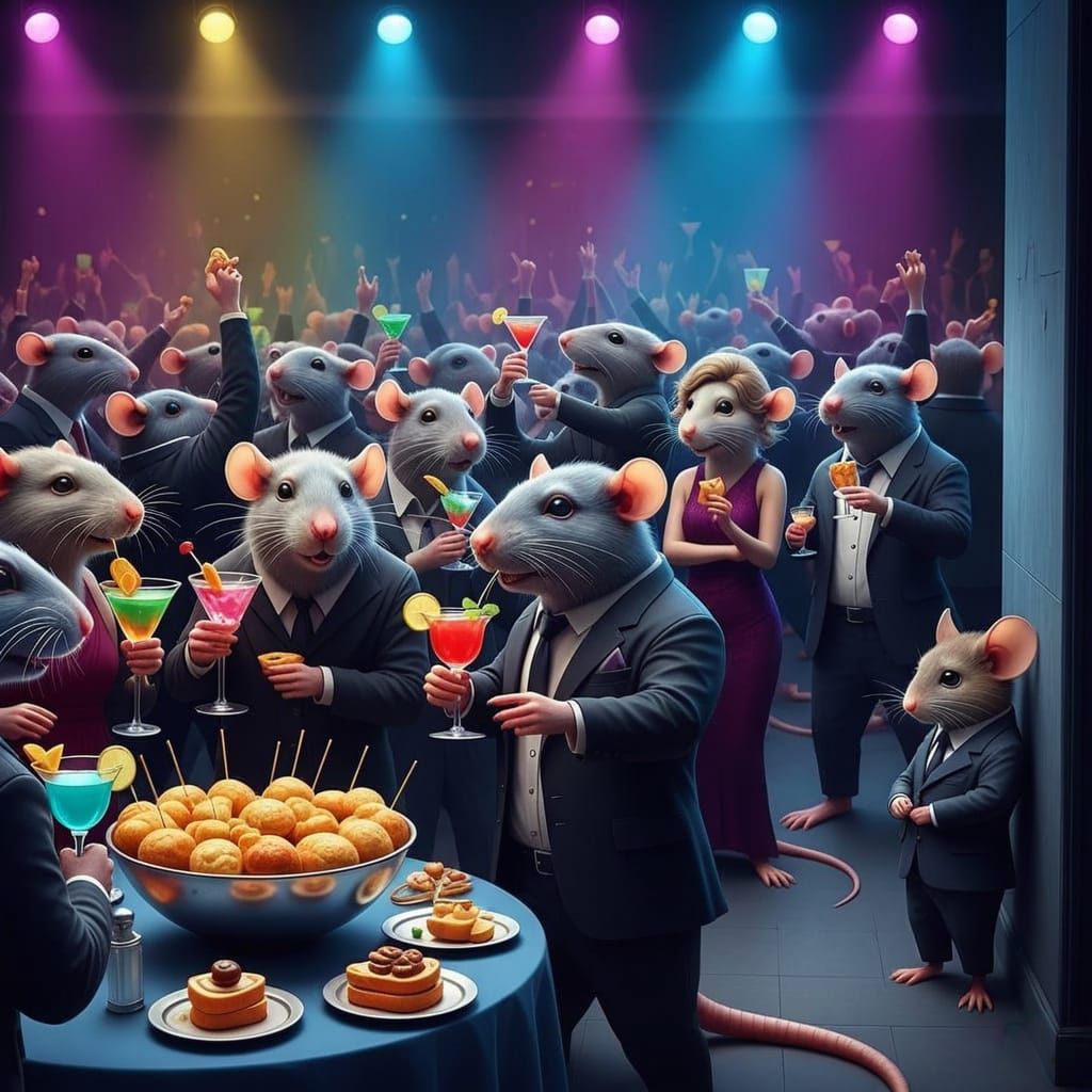 Shy Mouse at a Dark Rat Party