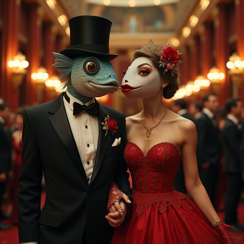 Elegant Fish Couple at the Opera