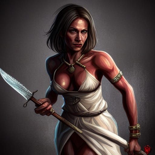 Bronze Age Priestess in Dark Fantasy Concept Art