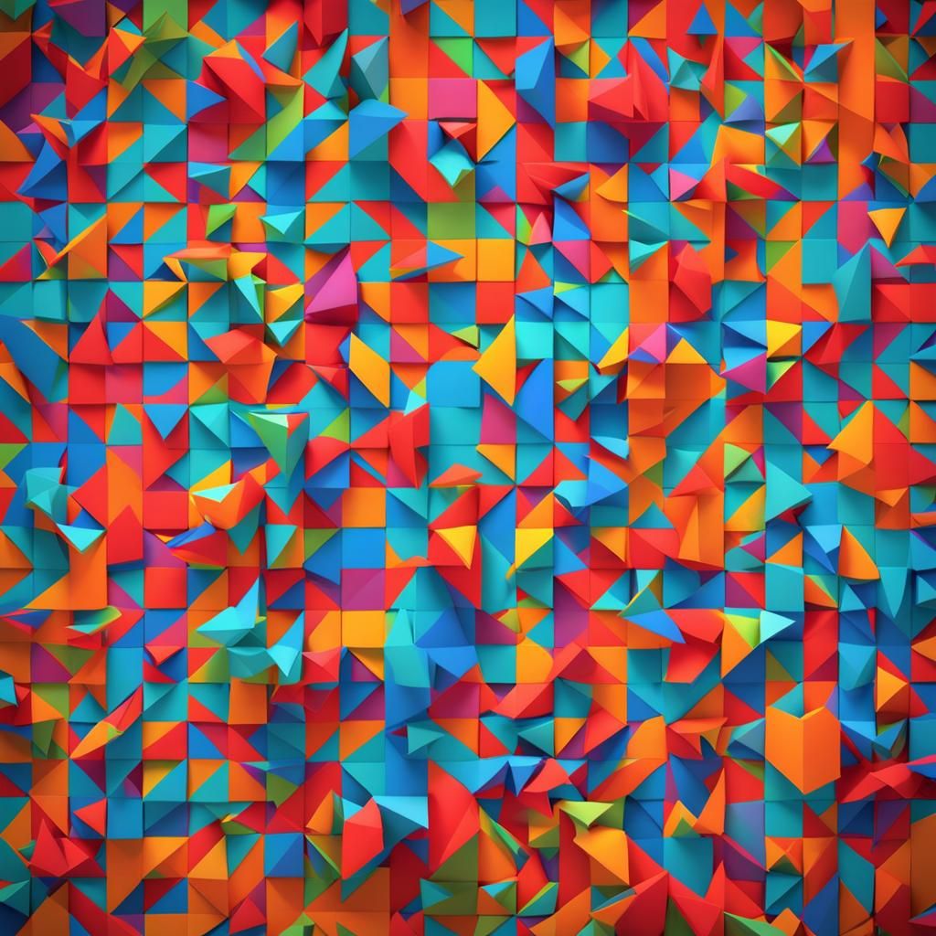 Colorful Geometric Shapes in 3D Render