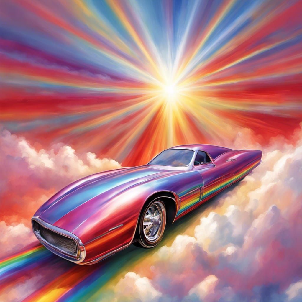 The rainbow bridge car - transporting friends across the rainbow bridge