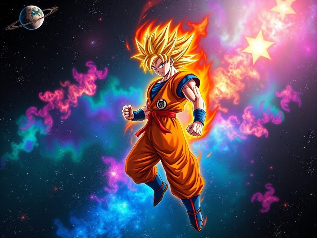 Ethereal Hero in Cosmic Splendor