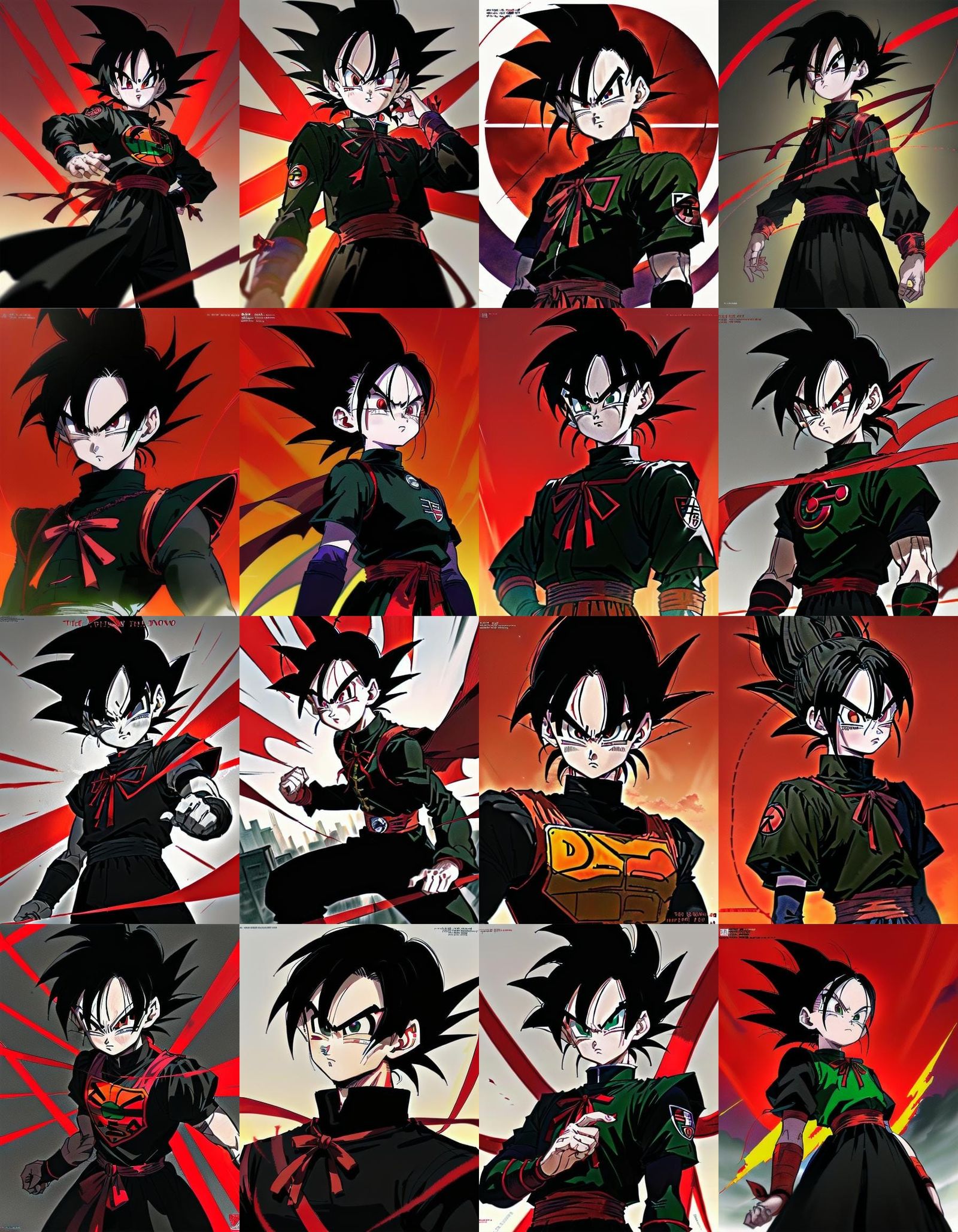 Gothic Red Ribbon Army Character in Toriyama Style