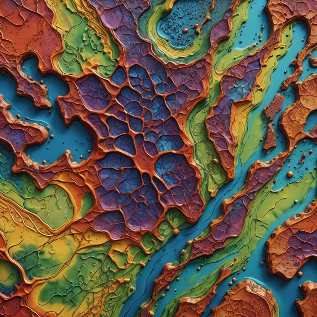 Hyperrealistic Skin Cell Topographical Map Concept Art