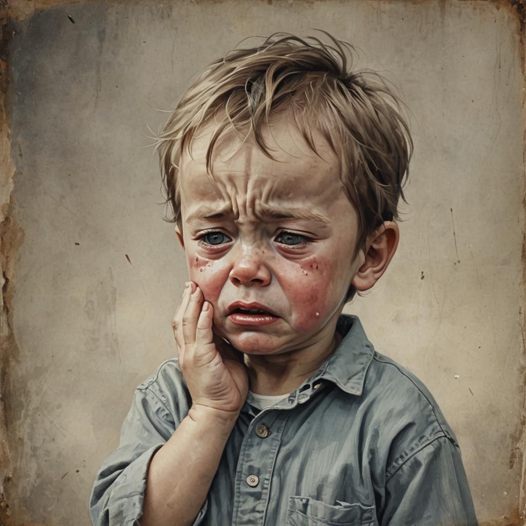 Crying Boy: A Portrait of Childhood Hopelessness