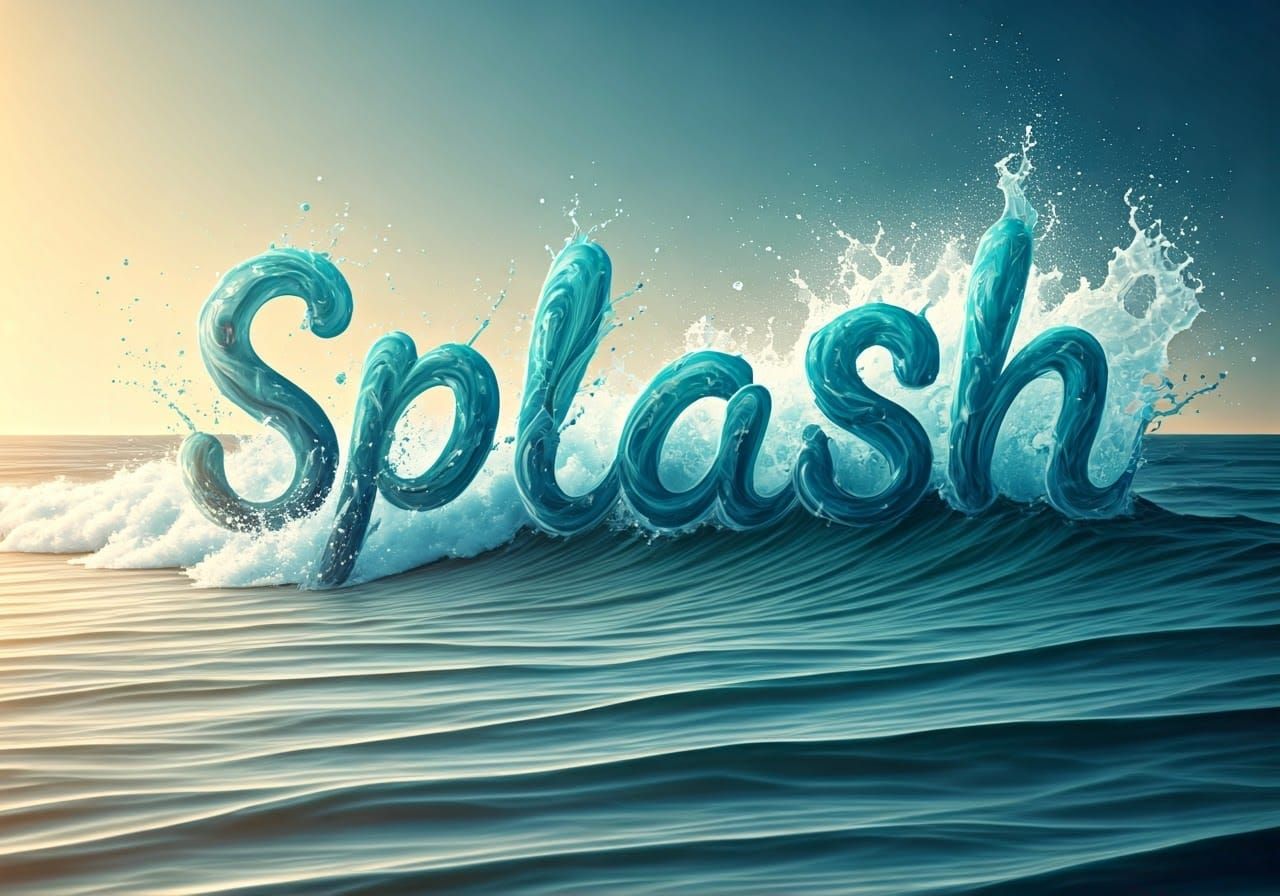 The word Splash written out in water spray of a wave
