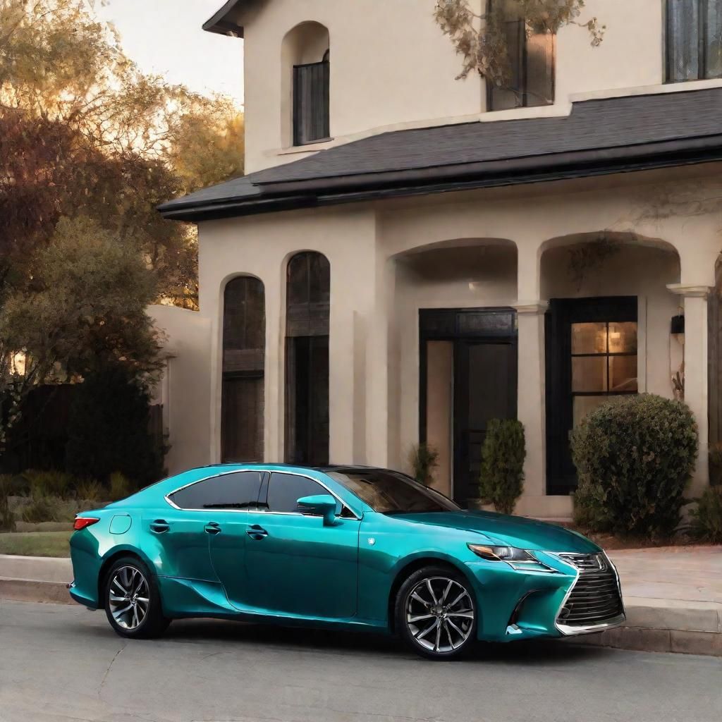Futuristic Lexus in a Clean Neighborhood Scene