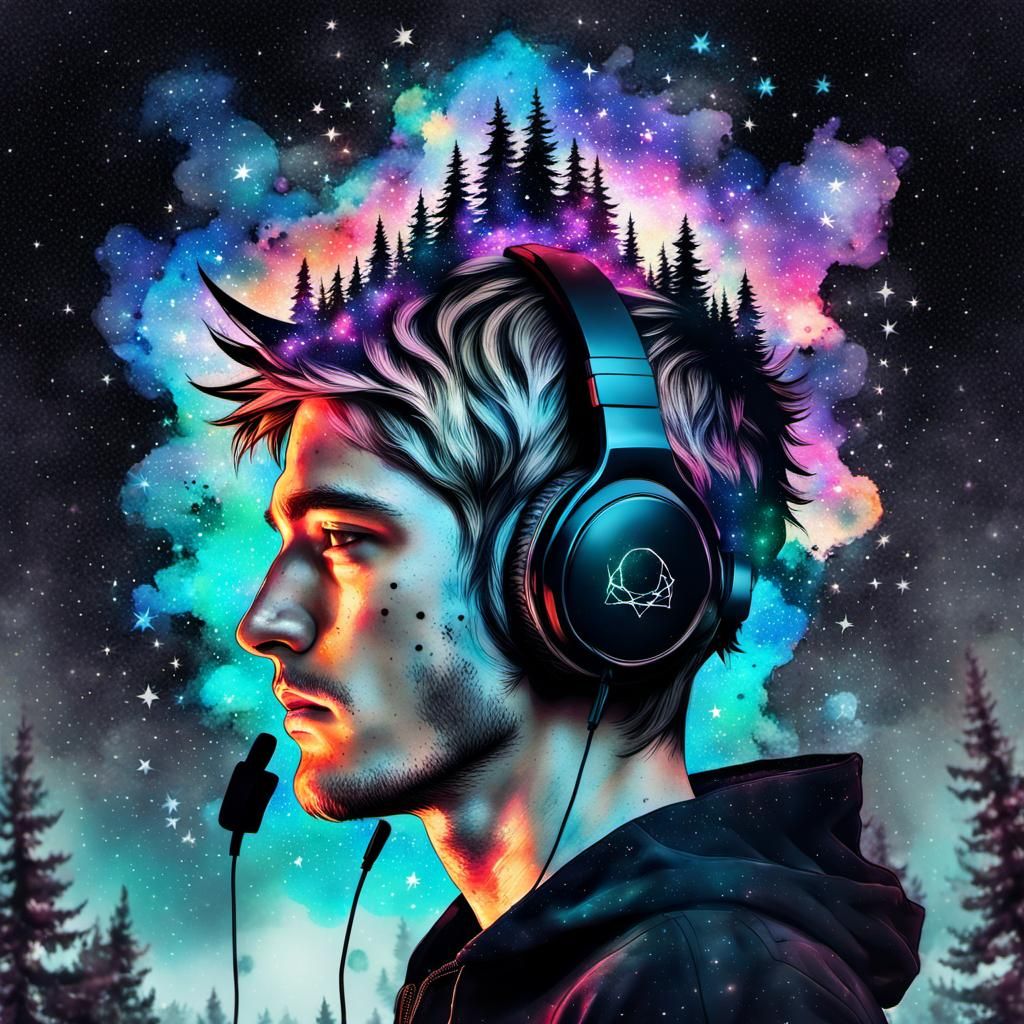 Galaxy Man Double Exposure