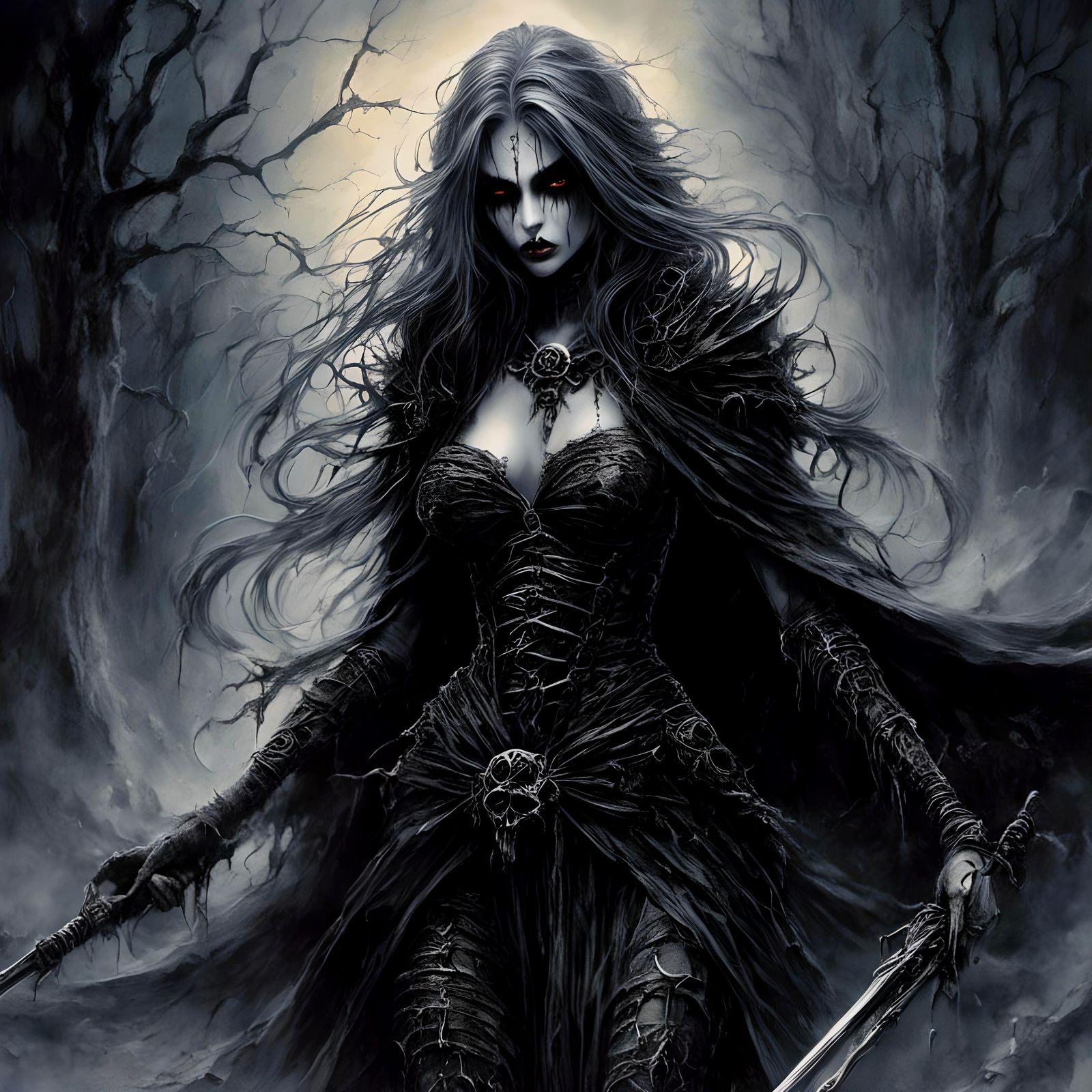 Drow Assassin in Dark Fantasy Style