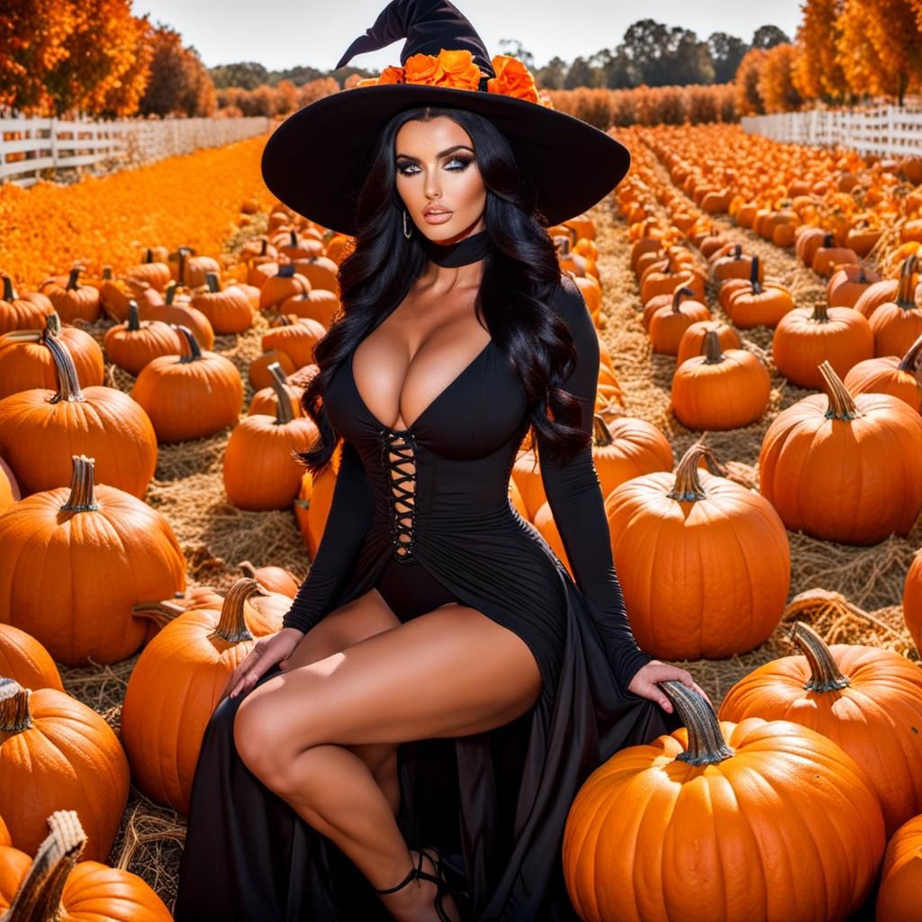 Abigail Ratchford in a Pumpkin Patch Sorcery Setting