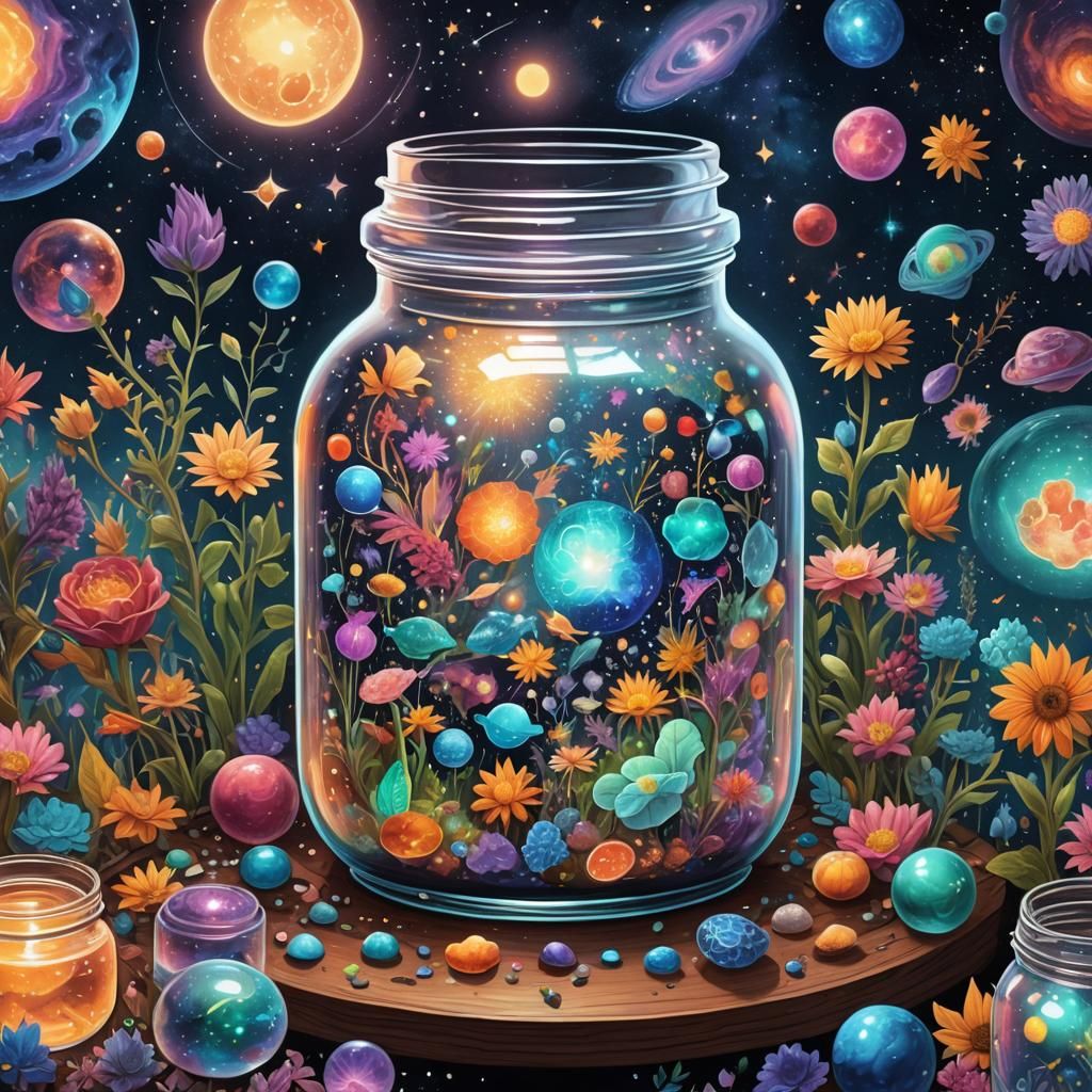 Astral Jar of Wonders: Holographic Illustration