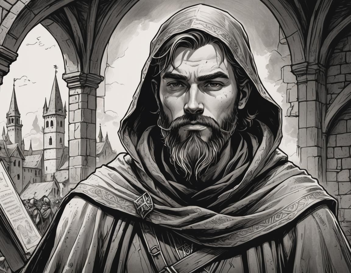 Young Wizard Sketch in Comic Book Style