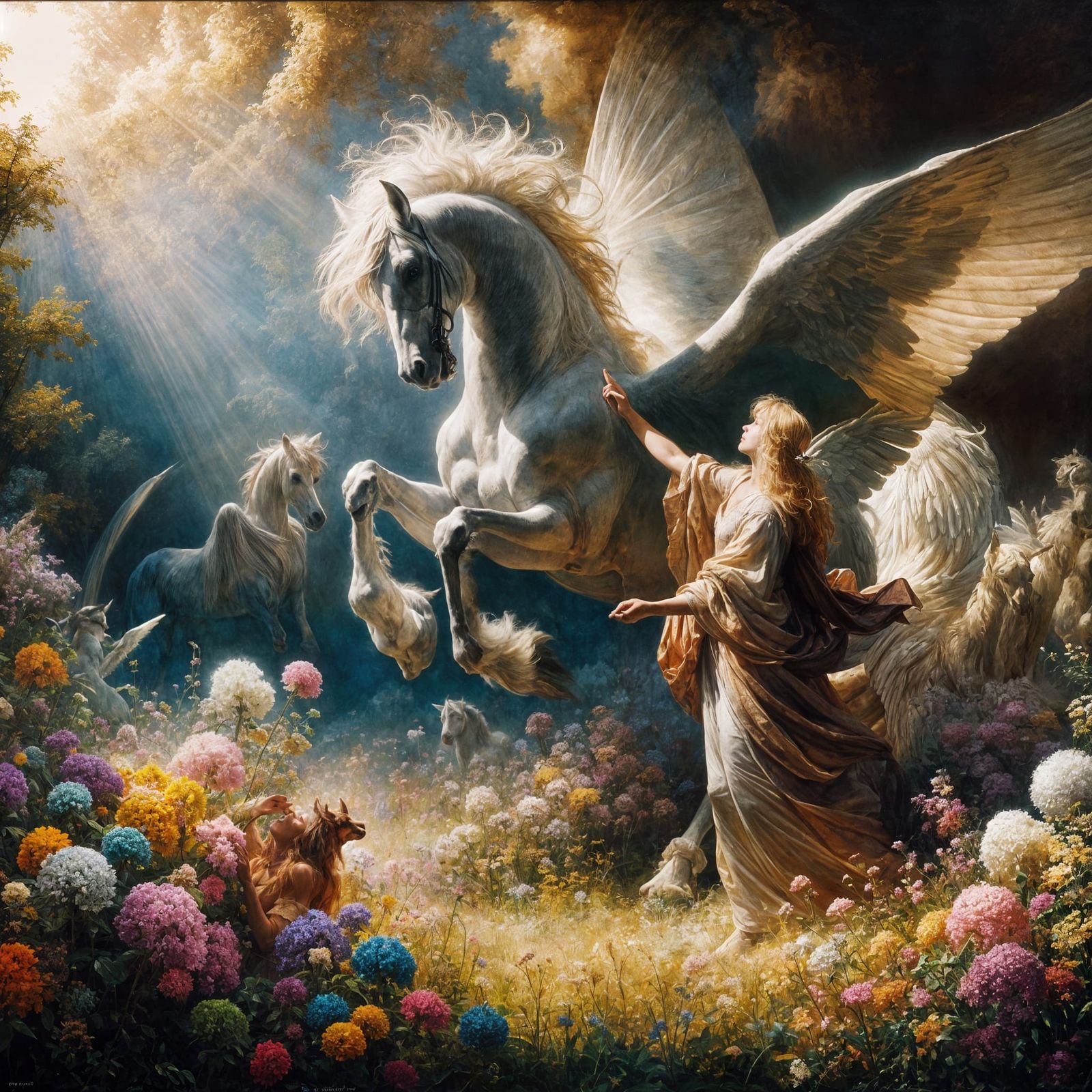 Majestic Pegasus in Tenebrist Paradise