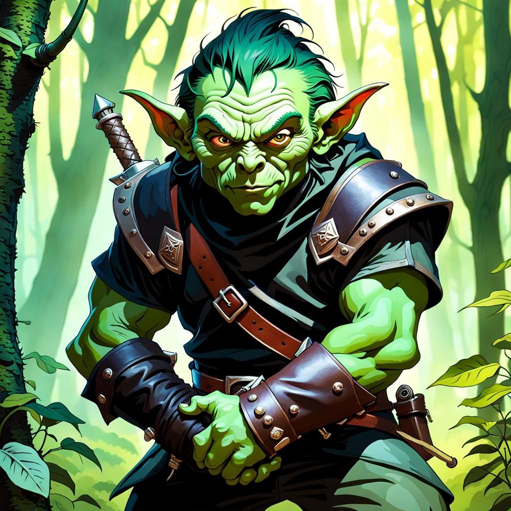 Goblin Thief Portrait in Maximalist Style