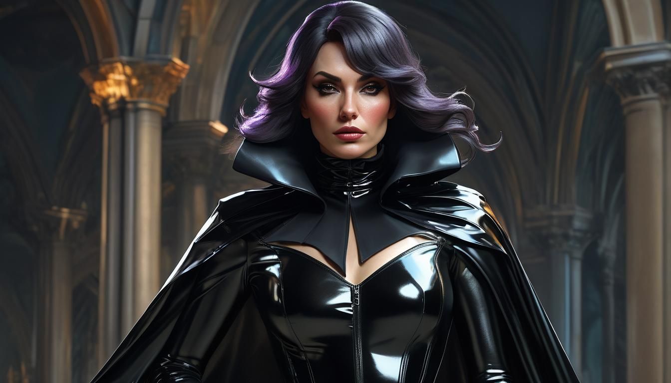 Dominant Woman in Latex: Hyperdetailed 8k Portrait