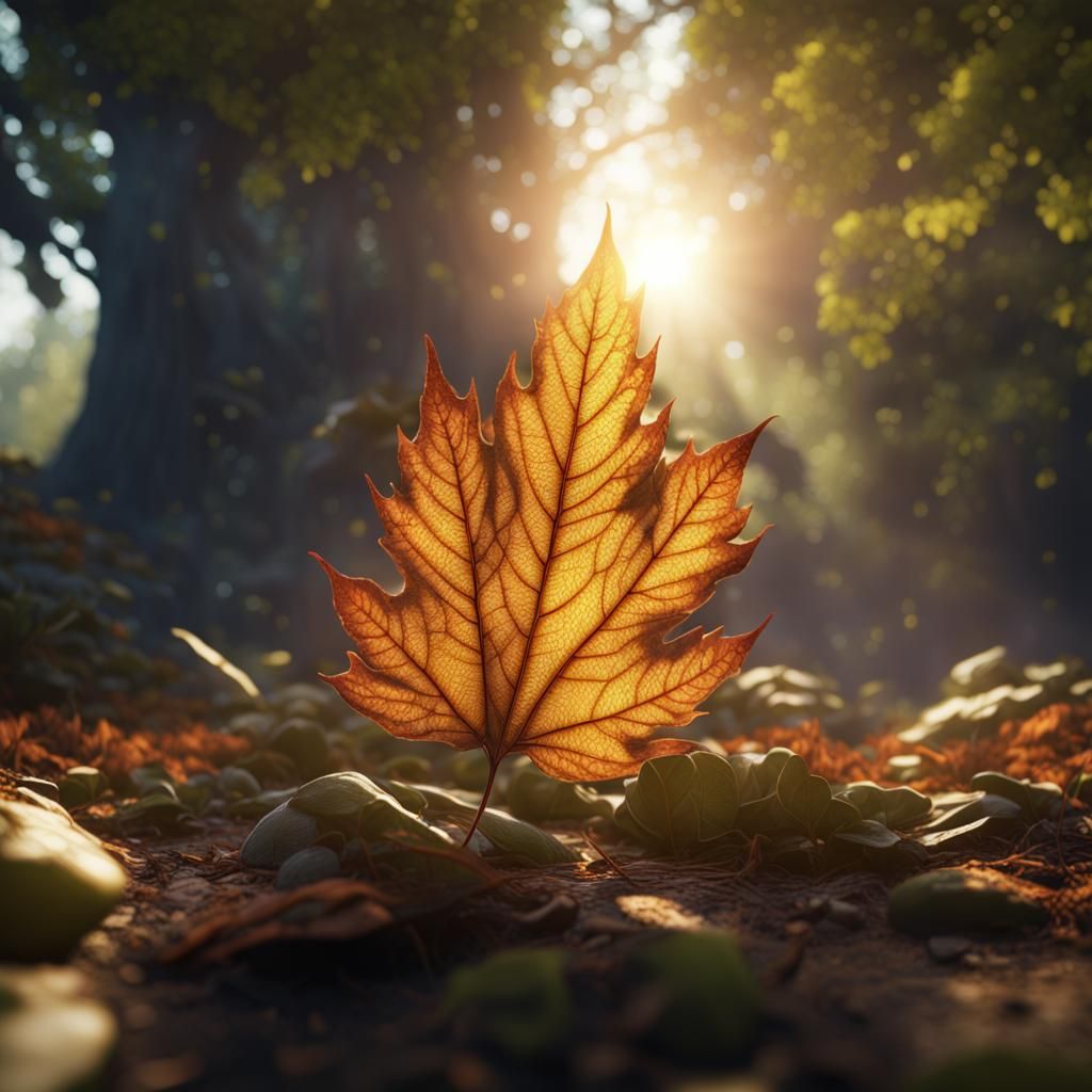 Leaf Eclipsing Sun: Detailed Matte Painting