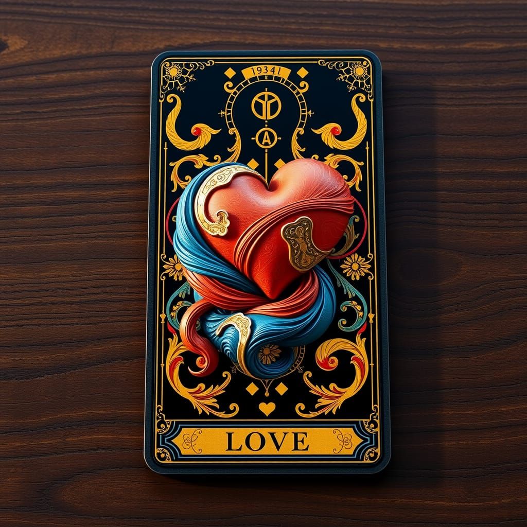 Love Tarot Card in Divine 3D Rendering
