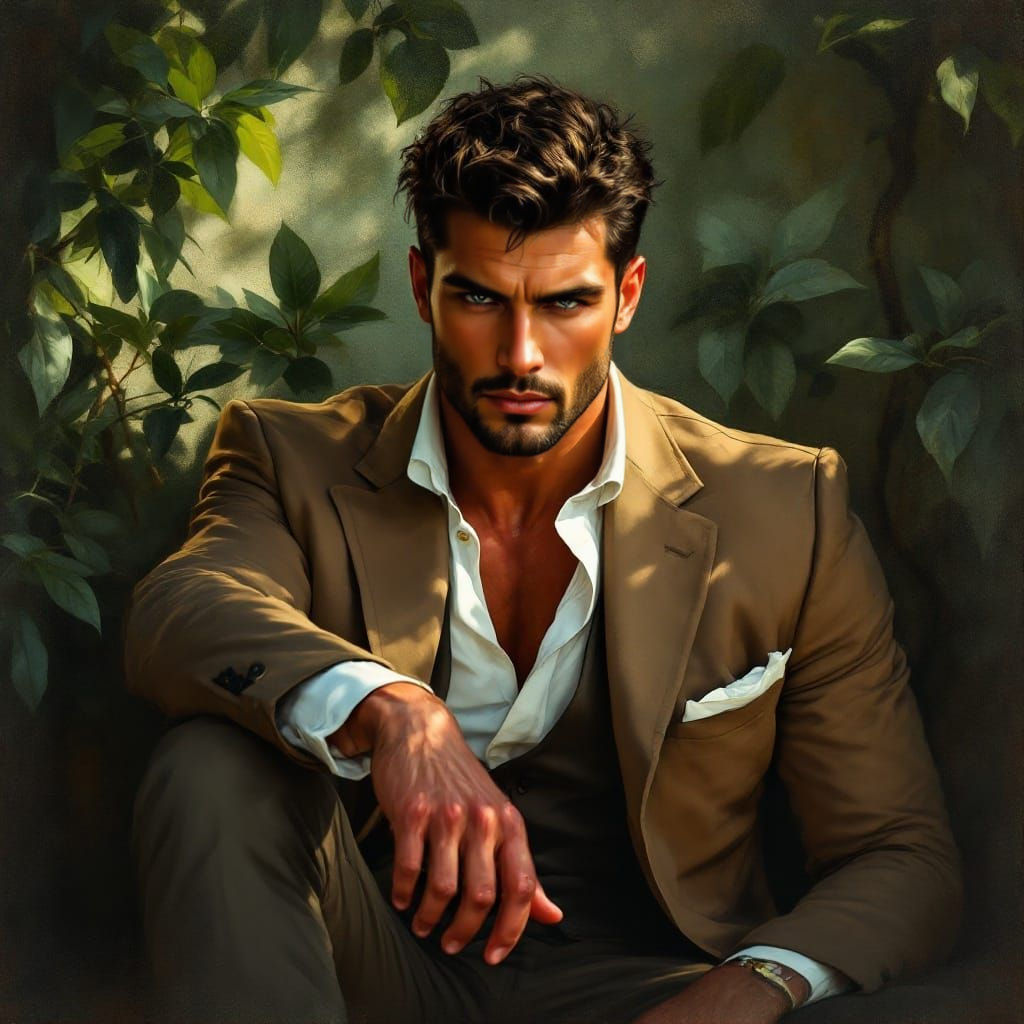 Sculpture of Handsome Masculine Figure in a Gary Bukovnik Ae...