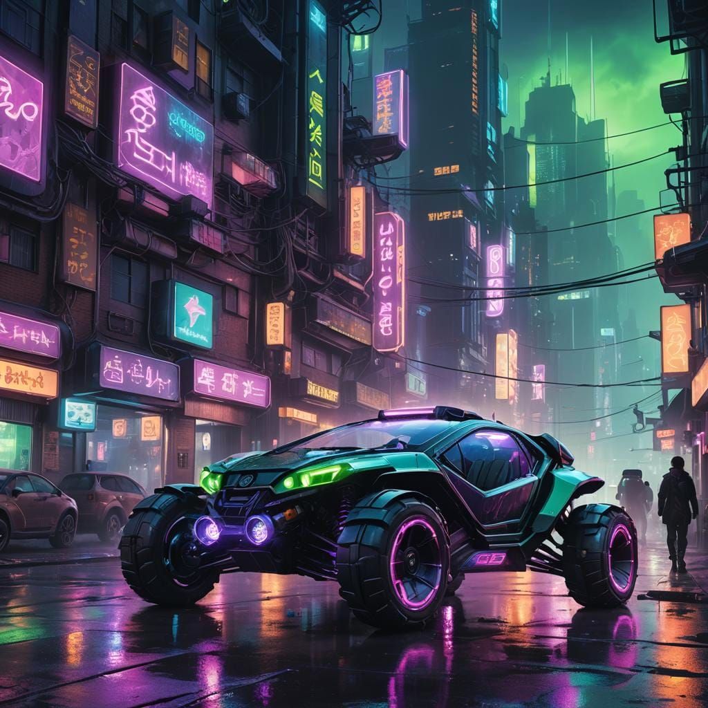 Cyberpunk Bubble Car Concept Art
