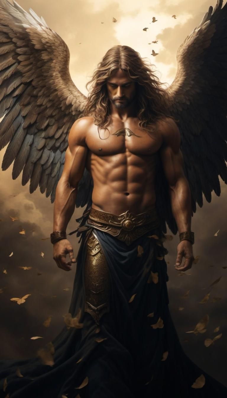 Majestic Archangel with Wings Spread Wide
