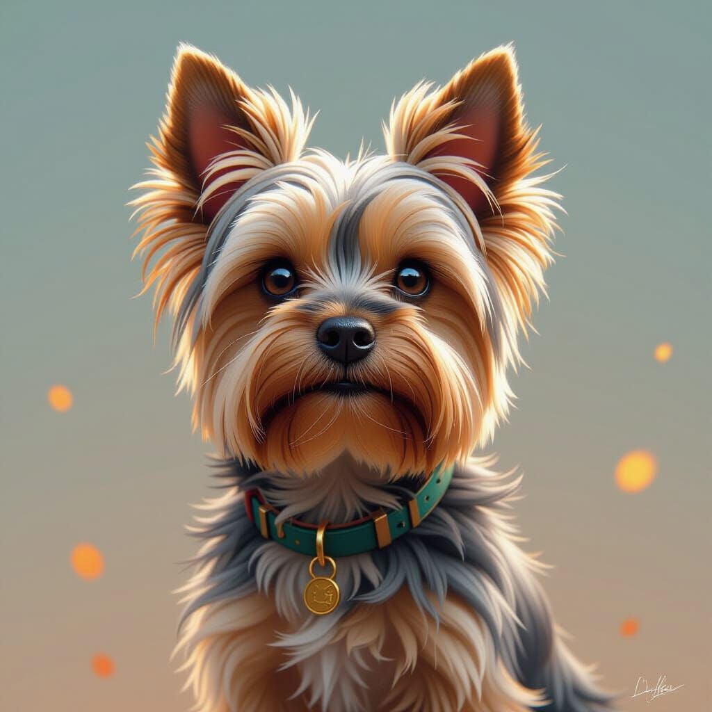 Yorkshire Terrier Portrait in Dynamic Concept Art Style