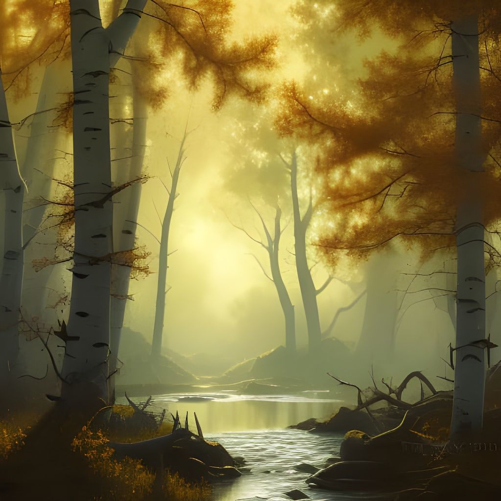 Gothic Aspen Parkland in Autumn Sunlight