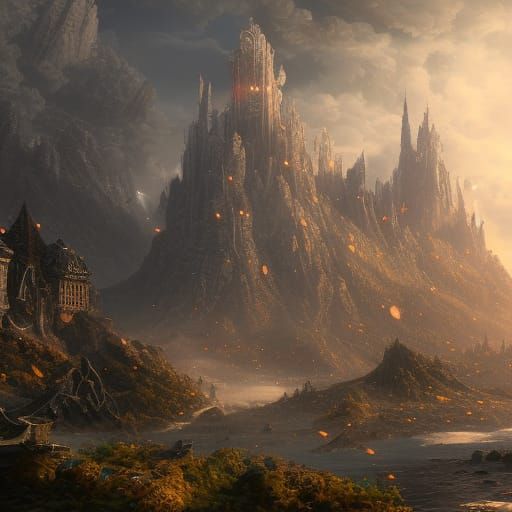 Fantastical Castle Matte Painting in Deep Color