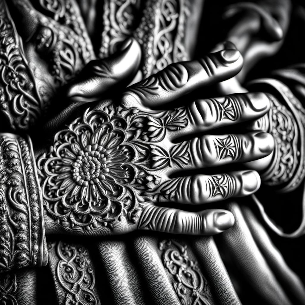 Hyperrealistic Praying Hands in Atmospheric Light