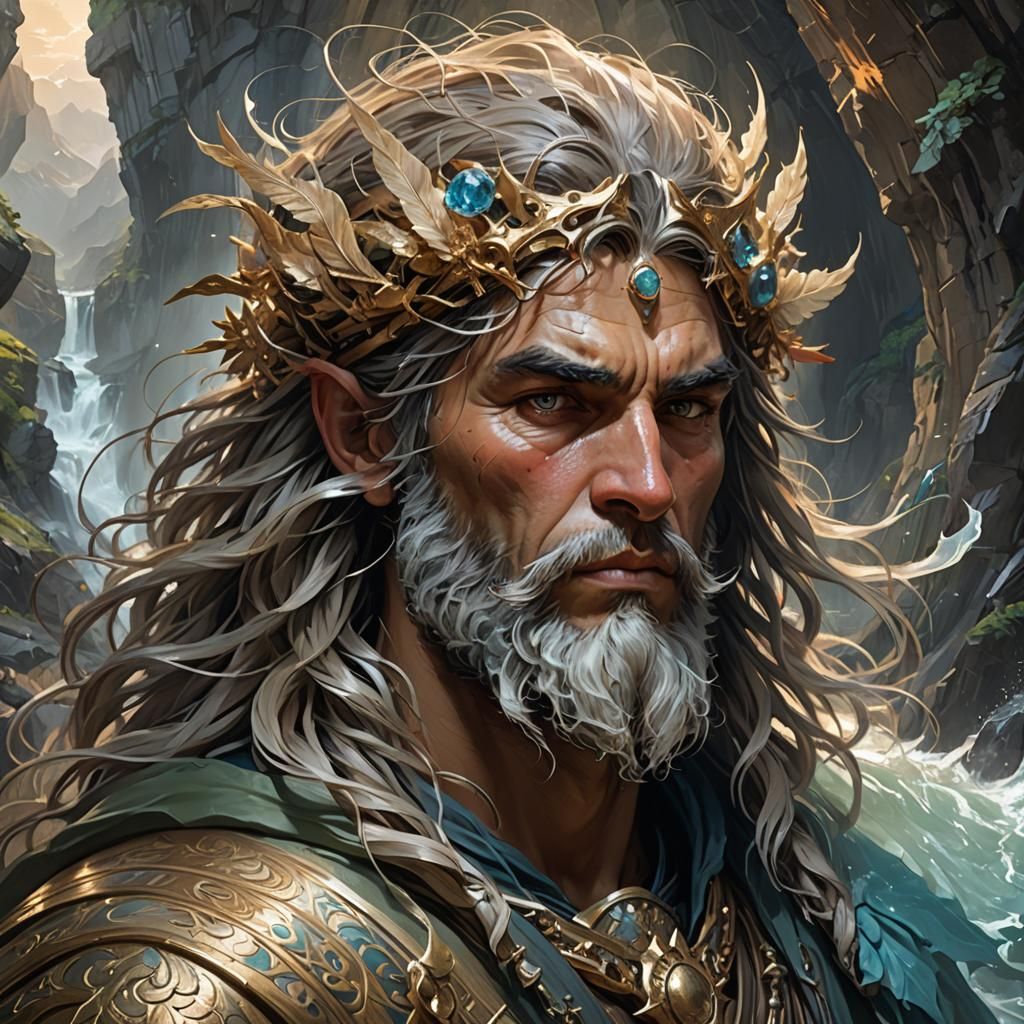 Seaborn God Portrait with Reed Flute