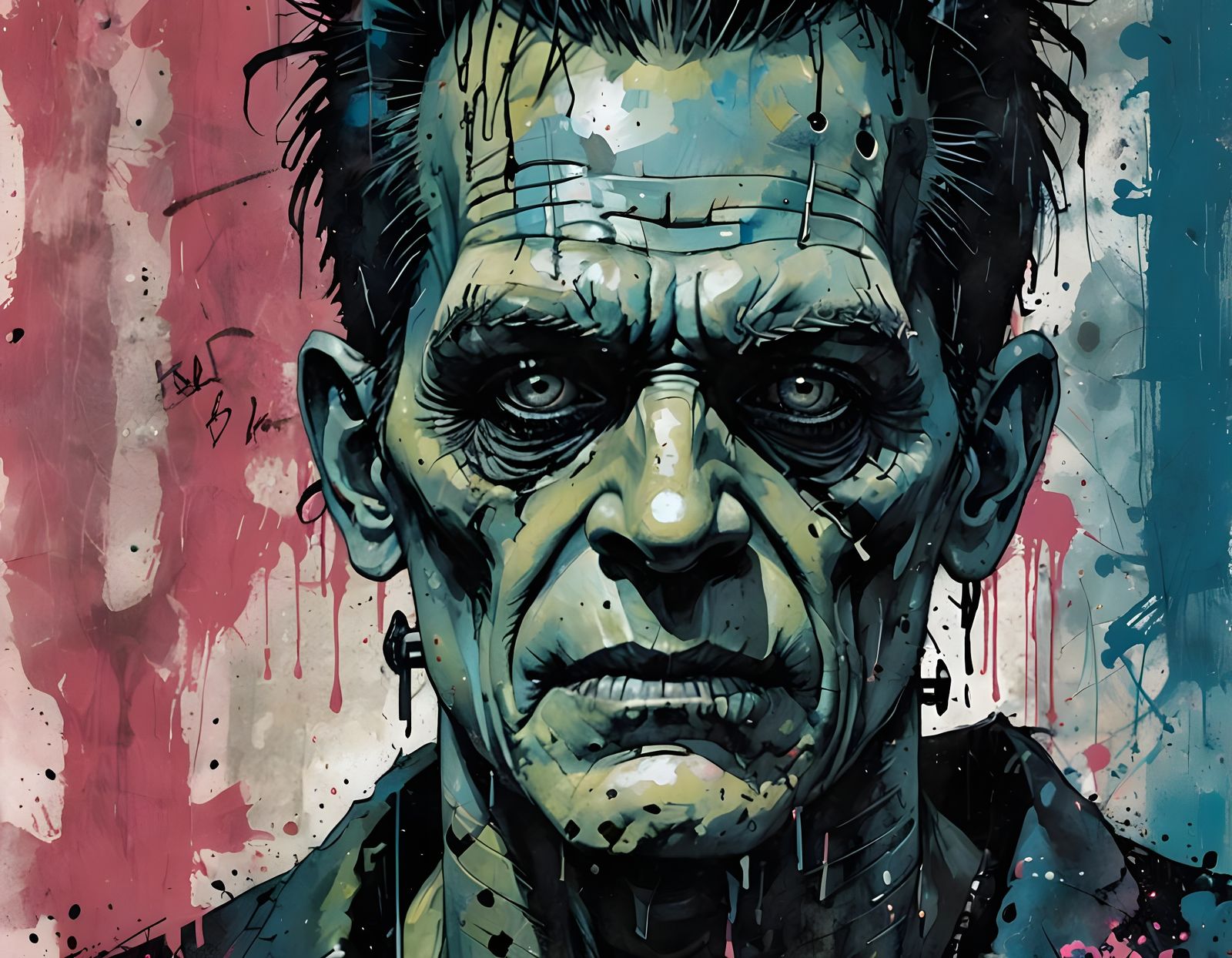 Grotesque Portrait of a Haunting Creature in Dark Fantasy St...