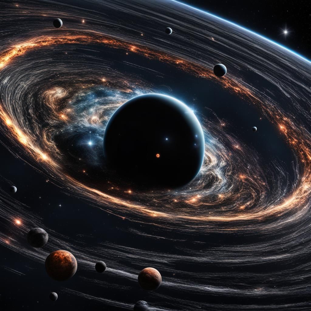 Giant Black Hole Consuming Planets in Hyperrealistic Detail