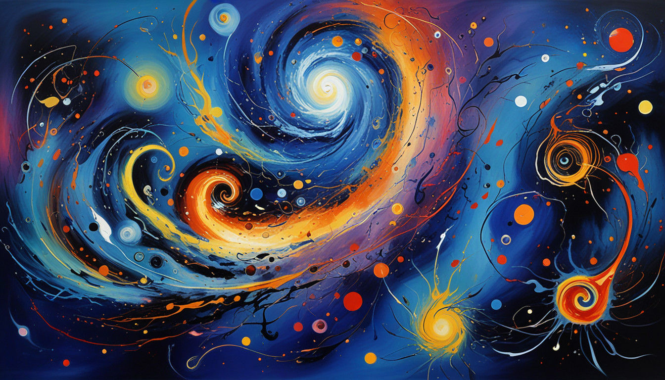 Surreal Cosmos in Vibrant Abstract Expressionism