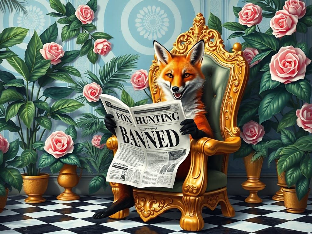 Whimsical Fox in Tropical Palace