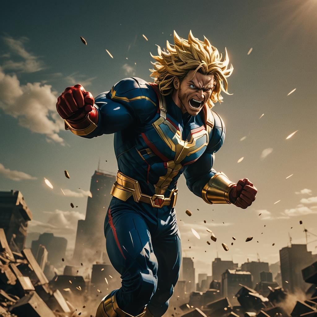 All Might Mid-Air: Cinematic Film Still