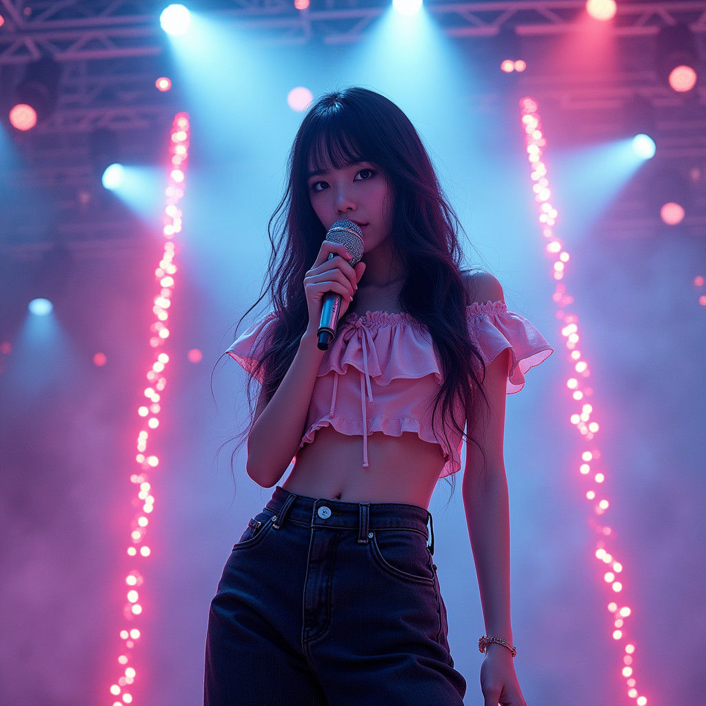 Captivating K-Pop Idol Performance in Fantasy Style