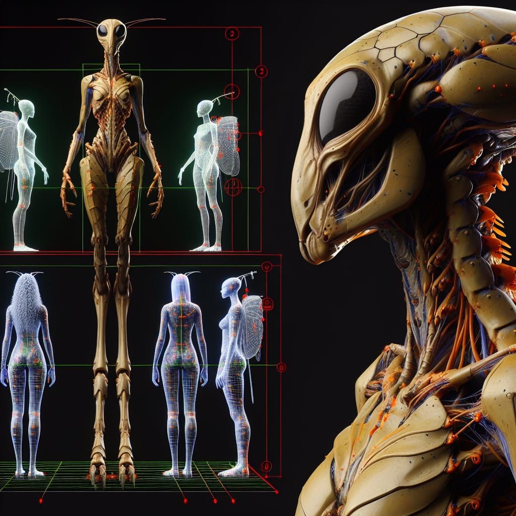 anatomy of tall alien woman