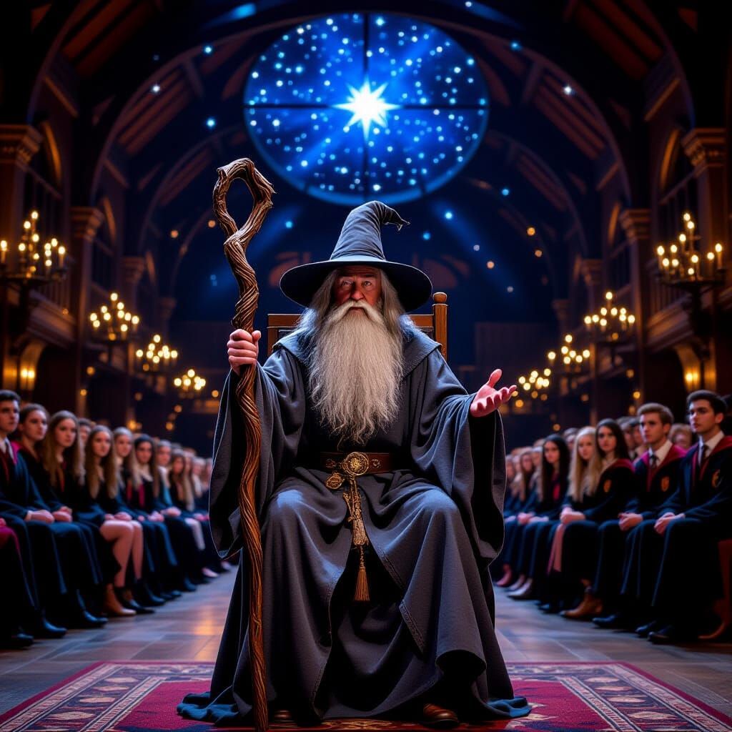Gandalf the Wizard at Hogwarts Great Hall