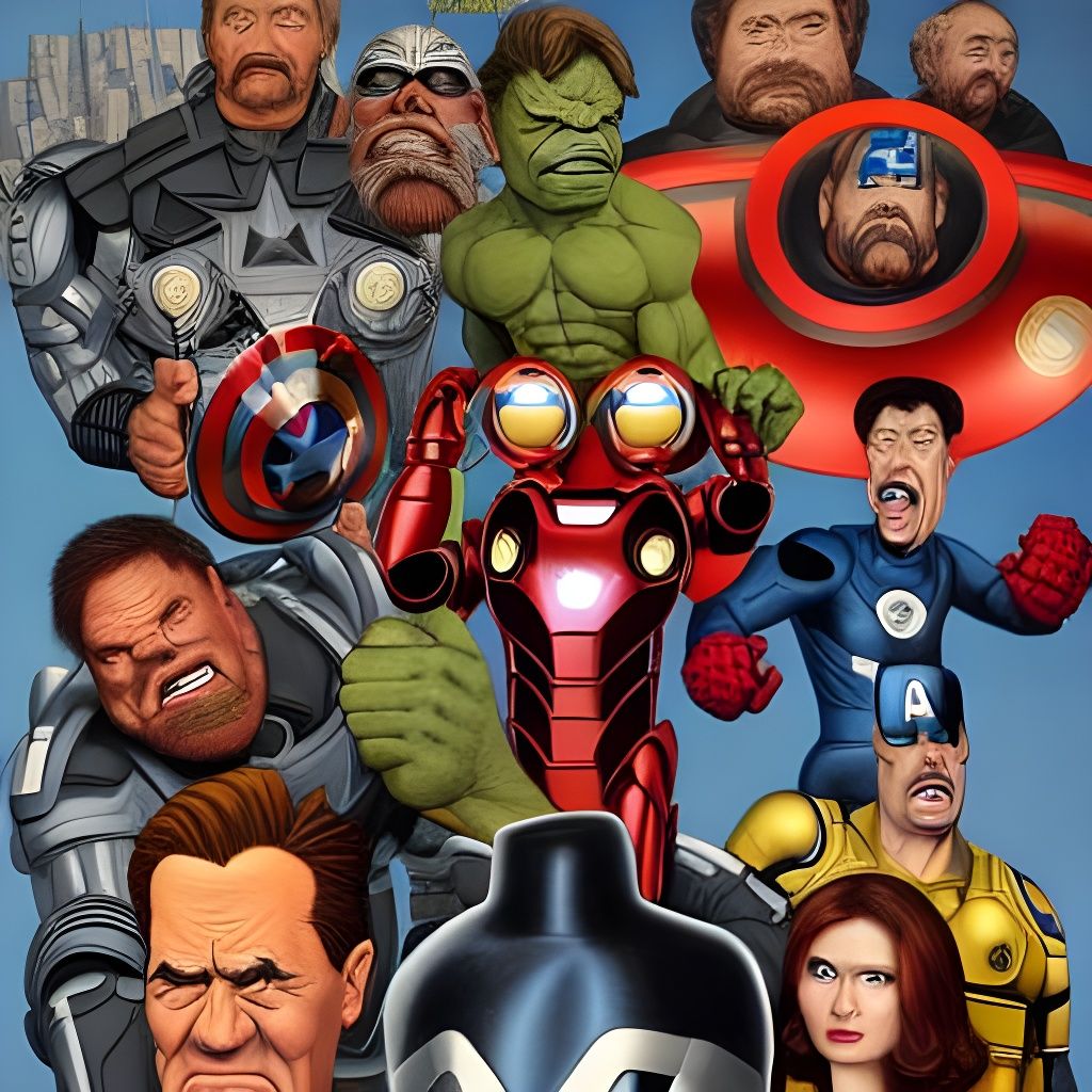 The Avengers as Ridiculous Caricatures