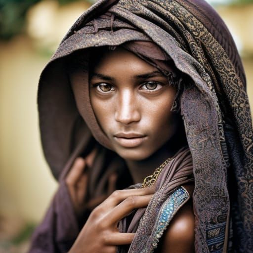 Exotic Woman Portrait in Hyperrealistic Style