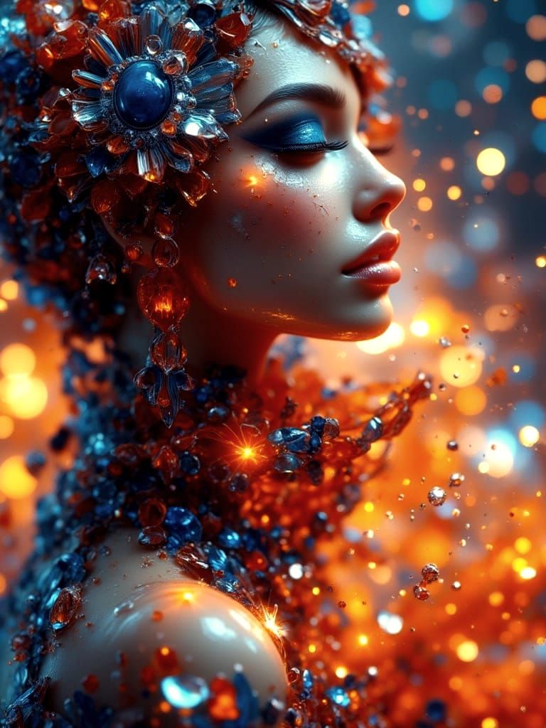 Beautiful Woman in Intricate Fantasy Attire