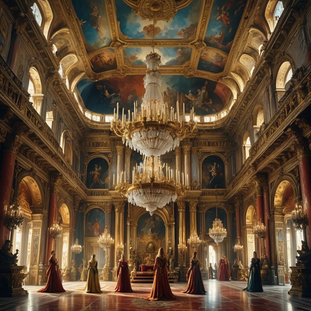 Queens of Spain in Opulent Throne Room