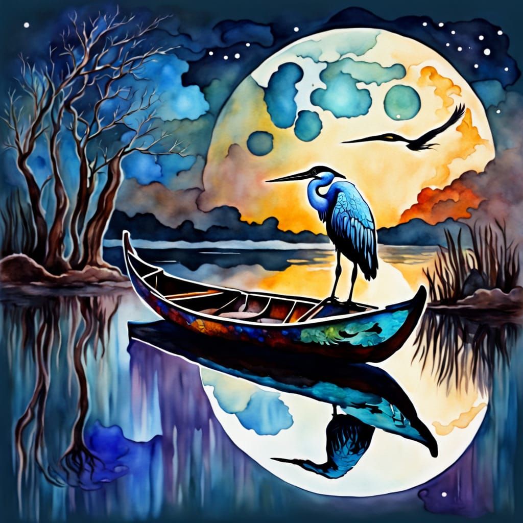 Moonlit Serenade in Watercolor