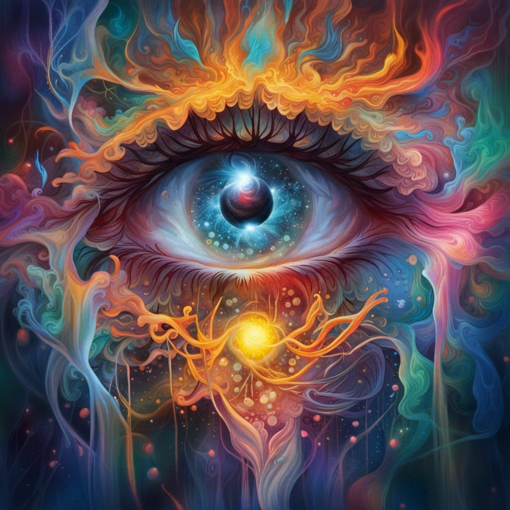 Fractal Third Eye Oracle in Vibrant Fantasy Art