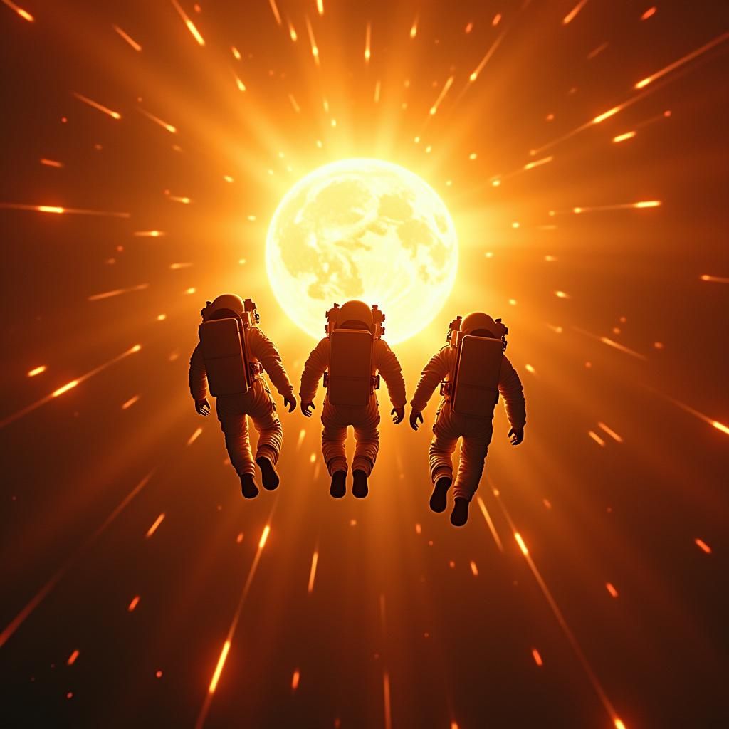 Astronauts Journey to the Sun: Cinematic Space Adventure
