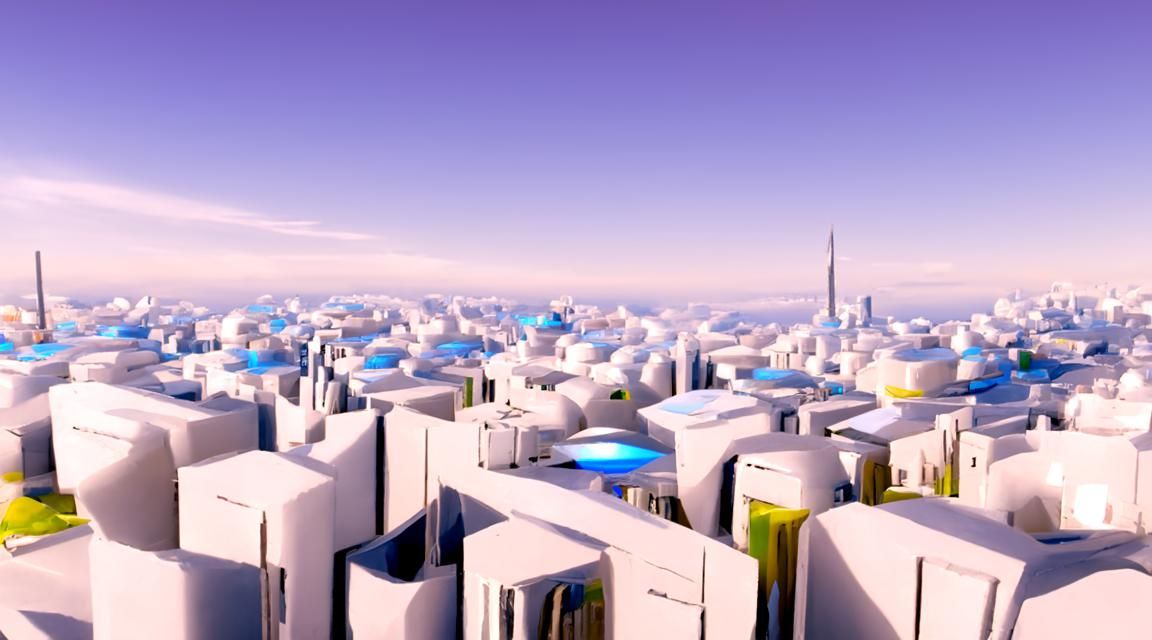 Futuristic Cityscape with Flying Cars in Cyberpunk Style